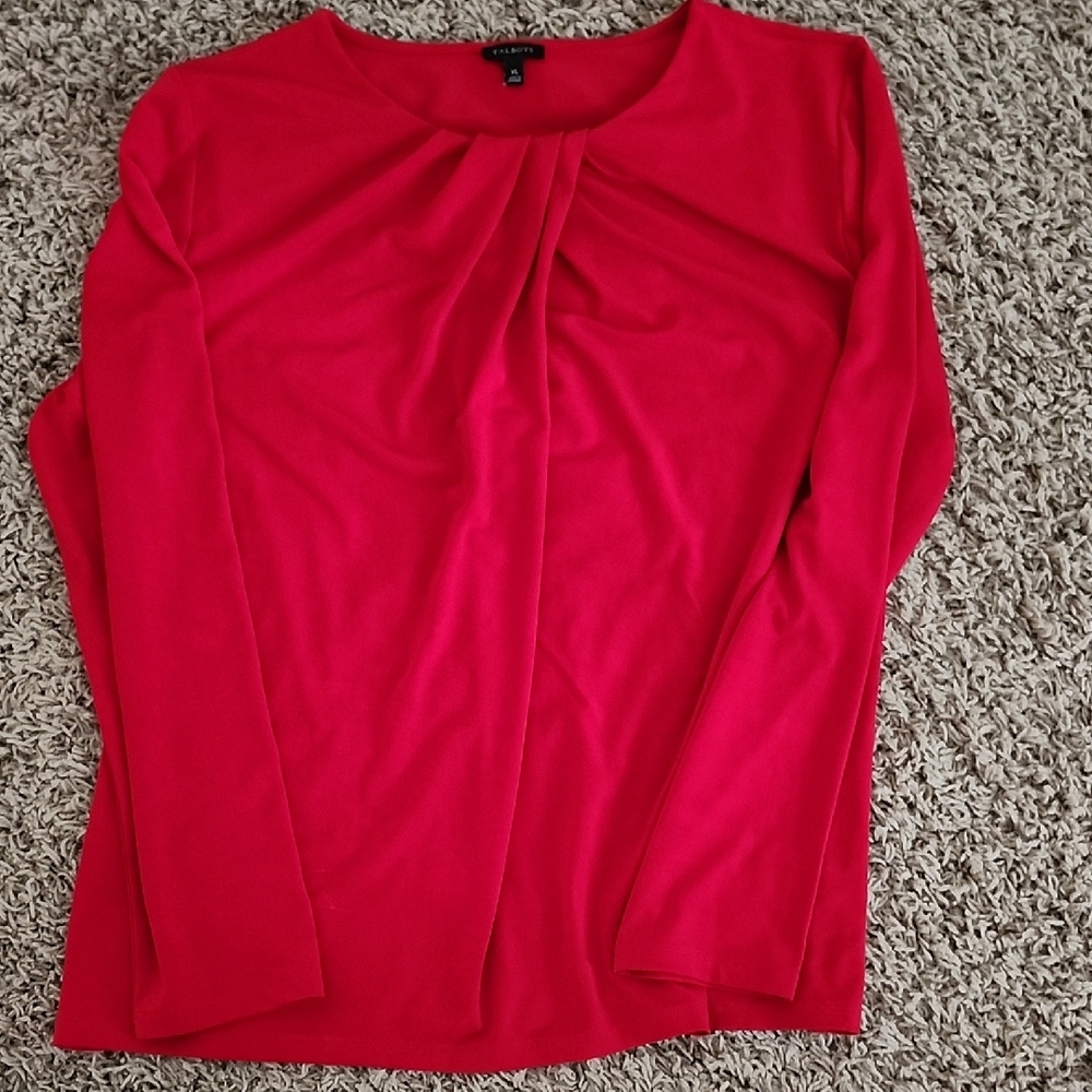 Talbots Bold Red Long Sleeve Tee